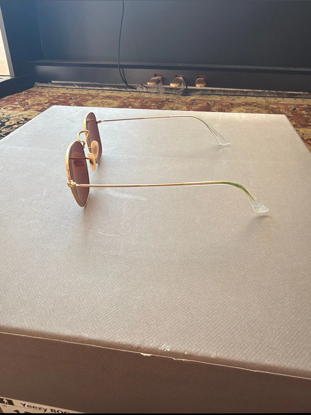 Ray-Ban Polarized Gold Frame Brown Lens Men's Sunglasses - Classic Oval